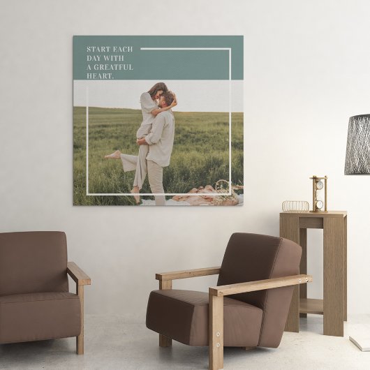 Moderne foto Groene familie — liefdevol cadeau Canvas Afdruk