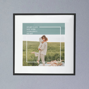 Moderne foto Groene familie — liefdevol cadeau Poster