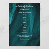 Moderne foto groene marmer orde van dienst begrafe programma (Achterkant)