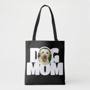 Moderne foto hond moeder eenvoudig zwart draagtas