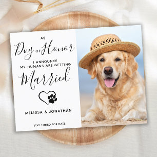Moderne Foto Hond Van Eer Pet Huwelijk Verlovingsr Aankondigingskaart