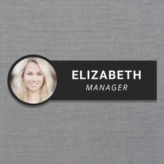 Moderne foto-ID zwart Naamplaatje