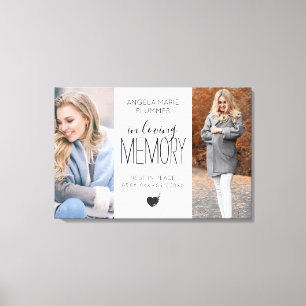 Moderne foto in liefdevolle herinnering eerbetoon canvas afdruk