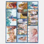 Moderne foto-inklage masonry Style Blue Fleece Deken (Voorkant)