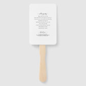 Moderne Foto Inline Monogram Huwelijksprogramma Handwaaier (Achterkant)