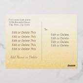 Moderne foto Kerstelegant script Jezus kruis Folie Feestdagen Briefkaart (Achterkant)