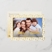 Moderne foto Kerstelegant script Jezus kruis Folie Feestdagen Briefkaart (Voorkant / Achterkant)