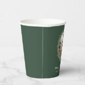 Moderne foto Kerstkrans groen Papieren Bekers (Rechts)