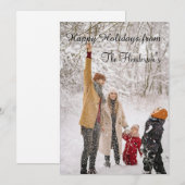Moderne Foto Kerstmis Feestdagenkaart (Voorkant / Achterkant)