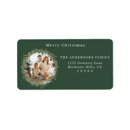 Moderne foto kerstretour adres etiket