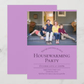 Moderne foto lavender Paars Housewarming Kaart (Voorkant / Achterkant)