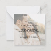 Moderne foto Leg de liefde QR Code Table Kaarten Notitiekaartje (Achterkant)