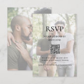 Moderne foto LGBTQ QR Code RSVP Kaartje (Voorkant / Achterkant)