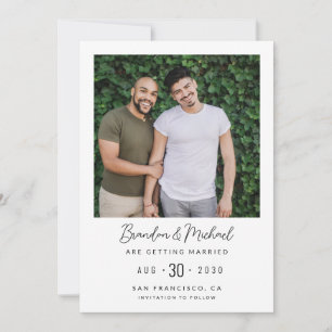 Moderne Foto LGBTQ Trouwherinnering Save The Date