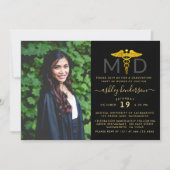Moderne Foto MD Doctor Graduation Party Kaart (Voorkant)