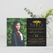 Moderne Foto MD Doctor Graduation Party Kaart (Staand voorkant)