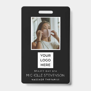 Moderne foto medewerker zwart badge