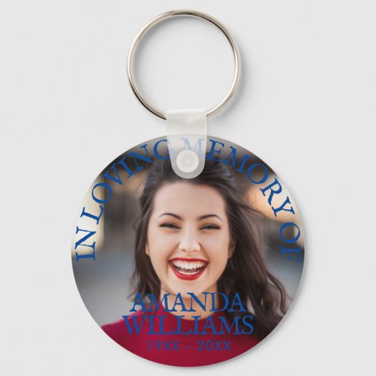 Moderne foto Memorial Keepsakes in Loving Memory Sleutelhanger (Voorkant)