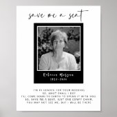 Moderne foto Memorial Saving a Seat Bruiloft teken Poster (Voorkant)