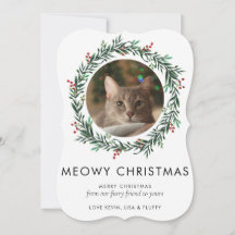 Moderne foto Meowy kerstkat Wreath