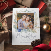 Moderne foto Merry & Bright Script Boho Floral