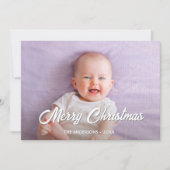 Moderne foto met kerstcadeauscript feestdagenkaart (Voorkant)
