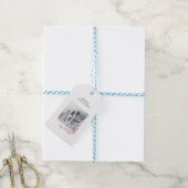 Moderne  foto met minimale kerstmis cadeaulabel (Met Touw)