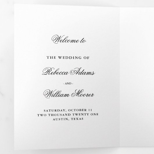 Moderne foto met overlay | Bruiloft Drieluik Programma (Binnenzijde eerst)