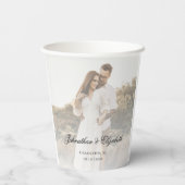 Moderne foto met overlay bruiloft papieren bekers (Achterkant)