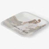 Moderne foto met overlay bruiloft papieren bordje (Gebogen)