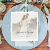 Moderne foto met overlay bruiloft servet