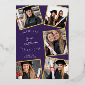 Moderne foto middelbare school afstuderen folie uitnodiging (Voorkant)