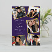 Moderne foto middelbare school afstuderen folie uitnodiging (Staand Voorkant)