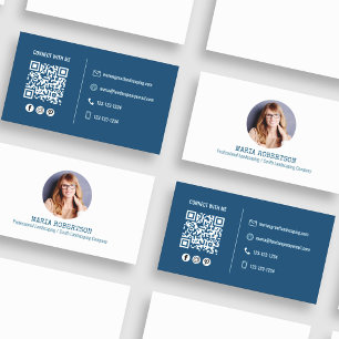 Moderne foto minimalistische QR-code sociale media Visitekaartje