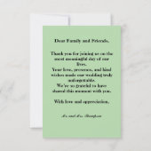 Moderne Foto Mint Groen Bedankkaart (Achterkant)