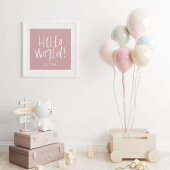 Moderne foto monogram familie girly roze en wit poster