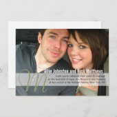 Moderne foto-monogram-uitzending kaart (Voorkant / Achterkant)