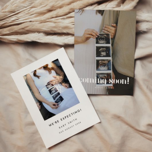 Moderne foto Nieuwe baby komt binnenkort zwangersc Aankondiging