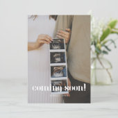 Moderne foto Nieuwe baby komt binnenkort zwangersc Aankondiging (Staand voorkant)