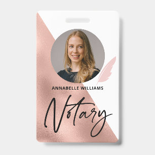 Moderne foto notarissigning agent Badge