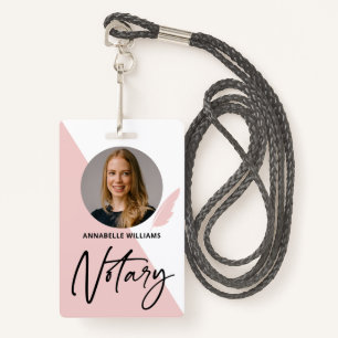 Moderne foto notarissigning agent Badge