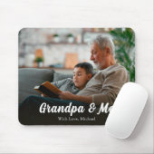 Moderne foto Opa en ik Custom Muismat (Met muis)