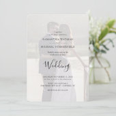 Moderne foto Overlay Elegant Wedding Kaart (Staand voorkant)