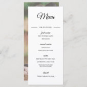 Moderne foto Overlay Elegant Wedding Menu (Voorkant / Achterkant)