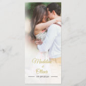 Moderne foto-overlay Gold Elegant Wedding Menu (Achterkant)