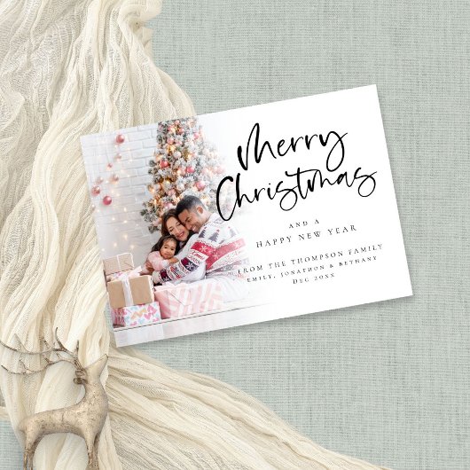 Moderne foto-overlay kerst feestdagenkaart