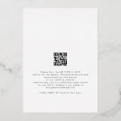 Moderne Foto Overlay QR Code Trouw Luxe Echt Folie Uitnodiging (Achterkant)