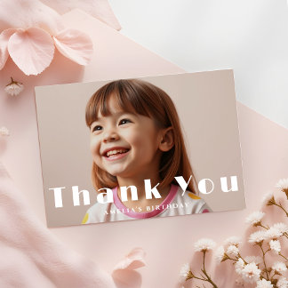 Moderne foto-overlay vette typografie Kinderen ver Bedankkaart