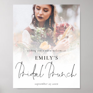Moderne foto-overlay welkom bruidsbrunch poster
