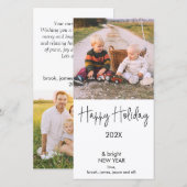 Moderne foto prettige feestdagen kerst fotokaart aankondiging (Voorkant / Achterkant)